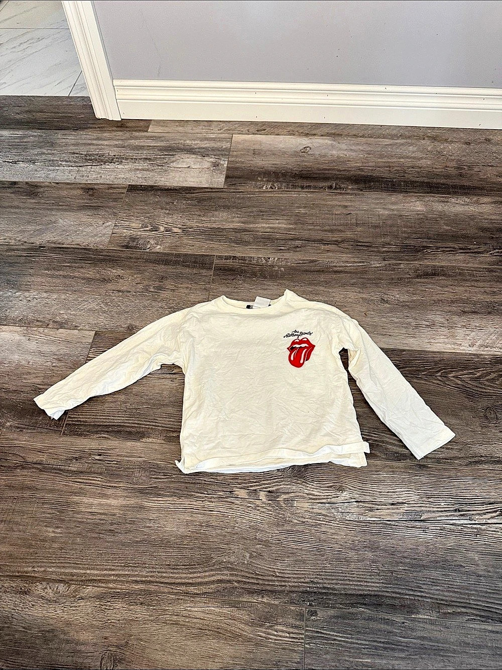 Zara The Rolling Stones Print T-Shirt Long Sleeve Graphic Tee Girls 3-4Y